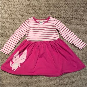 Pink & White Striped Gymboree Cat Dress - Size 3T